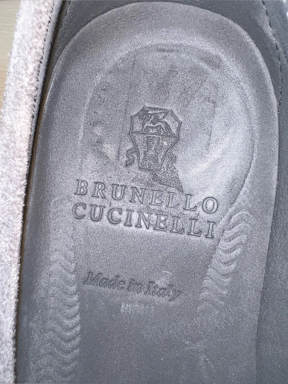 Brunello Cucinelli Suede Penny Loafers Mens Size EU 42 Grey Made In Italy